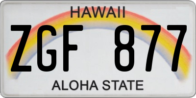 HI license plate ZGF877