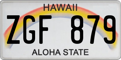 HI license plate ZGF879