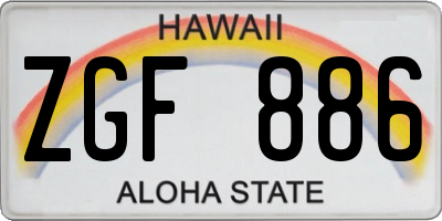 HI license plate ZGF886