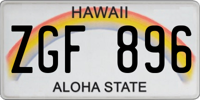 HI license plate ZGF896