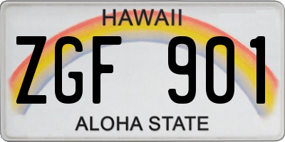 HI license plate ZGF901