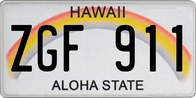 HI license plate ZGF911