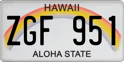 HI license plate ZGF951