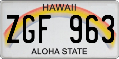 HI license plate ZGF963