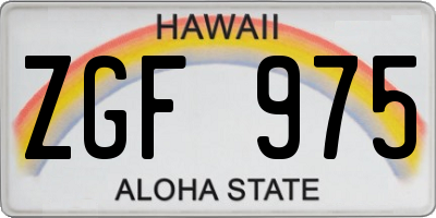HI license plate ZGF975