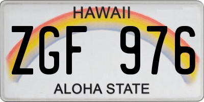 HI license plate ZGF976