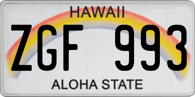 HI license plate ZGF993