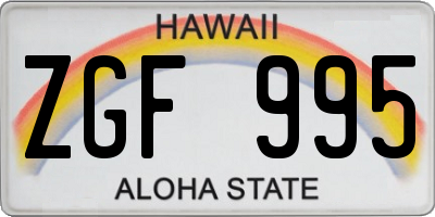 HI license plate ZGF995