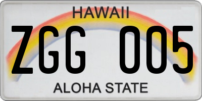 HI license plate ZGG005