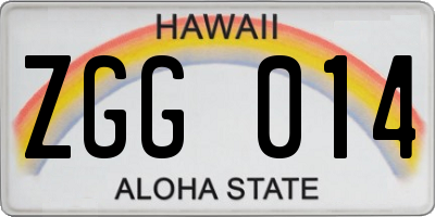 HI license plate ZGG014