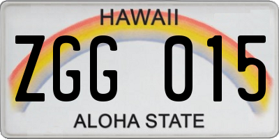 HI license plate ZGG015