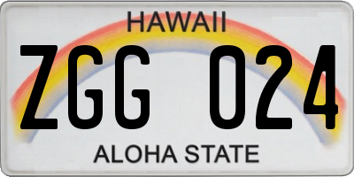 HI license plate ZGG024