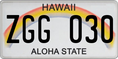 HI license plate ZGG030