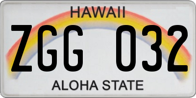 HI license plate ZGG032