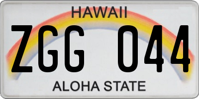 HI license plate ZGG044