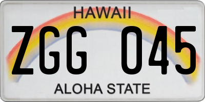 HI license plate ZGG045
