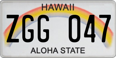 HI license plate ZGG047