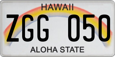 HI license plate ZGG050