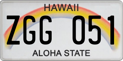 HI license plate ZGG051