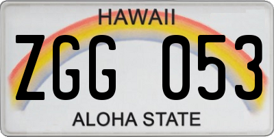 HI license plate ZGG053