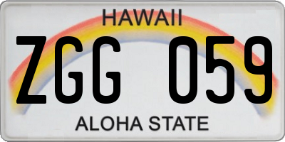 HI license plate ZGG059
