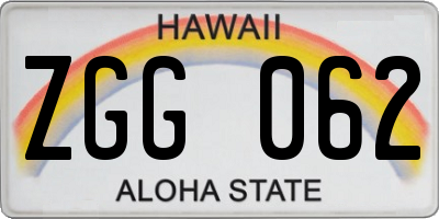 HI license plate ZGG062