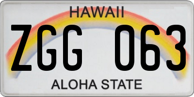 HI license plate ZGG063