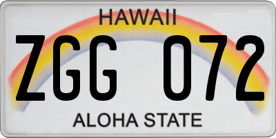 HI license plate ZGG072