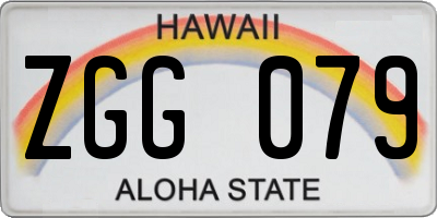 HI license plate ZGG079