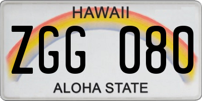 HI license plate ZGG080