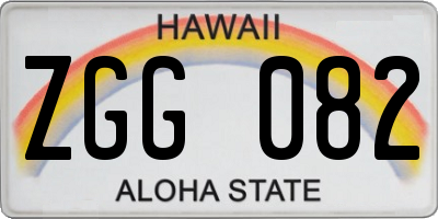 HI license plate ZGG082