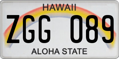 HI license plate ZGG089