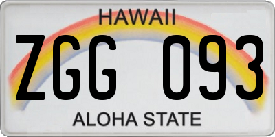 HI license plate ZGG093