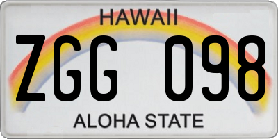 HI license plate ZGG098