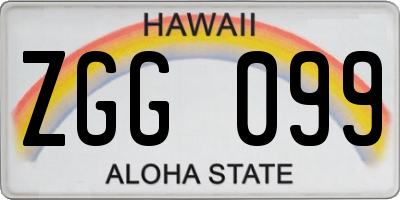 HI license plate ZGG099