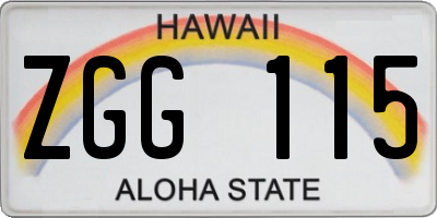 HI license plate ZGG115