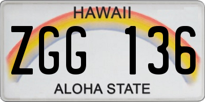 HI license plate ZGG136