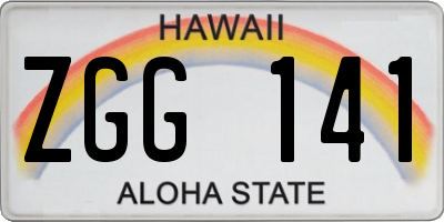 HI license plate ZGG141