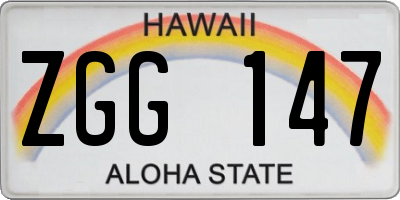 HI license plate ZGG147