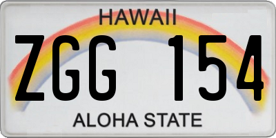 HI license plate ZGG154
