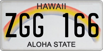 HI license plate ZGG166