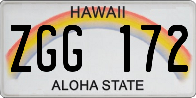 HI license plate ZGG172