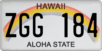 HI license plate ZGG184