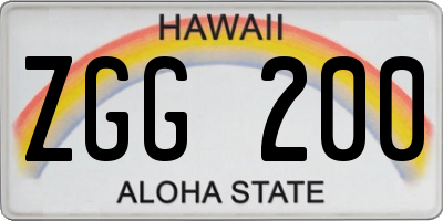 HI license plate ZGG200