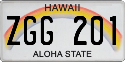 HI license plate ZGG201