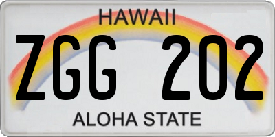 HI license plate ZGG202