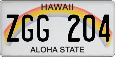 HI license plate ZGG204