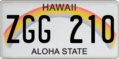 HI license plate ZGG210