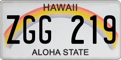 HI license plate ZGG219