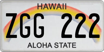 HI license plate ZGG222
